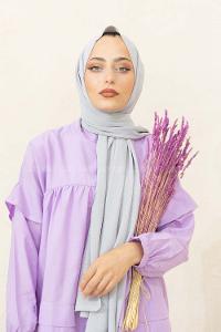 Modalamelif Keten Caz Şal Gümüş