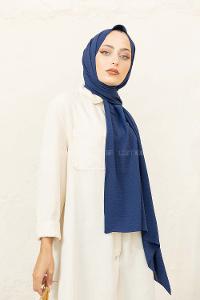 Modalamelif Keten Caz Şal Lacivert