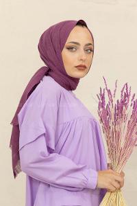 Modalamelif Düz Flamlı Eflatun Şal