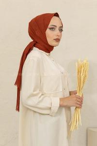 Modalamelif Düz Flamlı Kiremit Şal