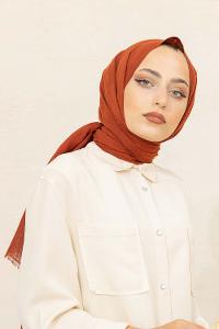 Modalamelif Düz Flamlı Kiremit Şal