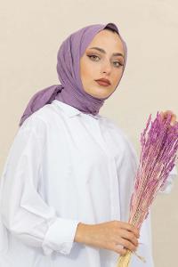 Modalamelif Düz Flamlı Lila Şal