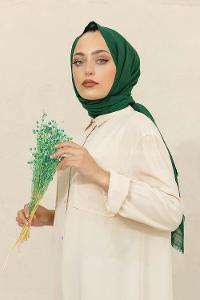 Modalamelif Düz Flamlı Zümrüt Yeşili Şal