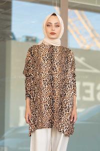 Modalamelif Leopar Desen Gömlek