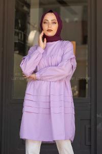 Modalamelif Önü Katlı Salaş Tunik Lila