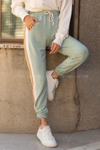 Modalamelif Bel Ve Paça Lastikli Garnili Eşofman Çağla Yeşili