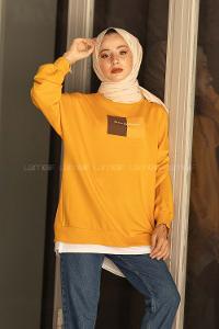Modalamelif Etek Garnili Sweat Hardal Sarısı