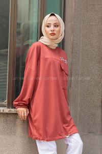 Modalamelif Look Back Baskılı Sweatshirt Gül