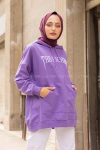 Modalamelif The Hıghest Baskılı Sweatshirt Lila