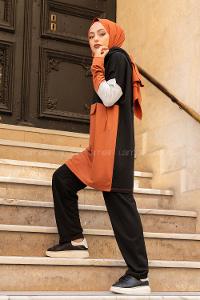 Modalamelif Önü Yarım Düğmeli Garnili Takım Taba