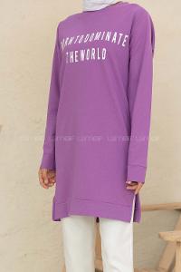 Modalamelif Born To Domınate Baskılı Tunik Lila