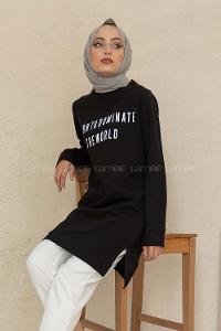 Modalamelif Born To Domınate Baskılı Tunik Siyah