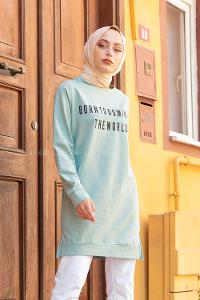 Modalamelif Born To Domınate Baskılı Tunik Çağla