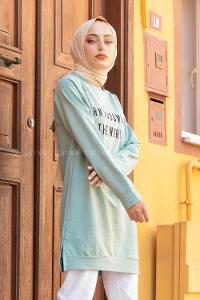 Modalamelif Born To Domınate Baskılı Tunik Çağla