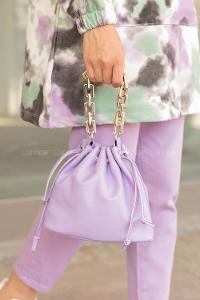 Modalamelif Zincir El Askılı Çapraz Çanta Lila