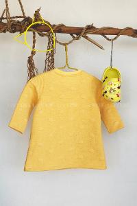 Modalamelif Kız Bebek Sarı Puantiyeli Elbise