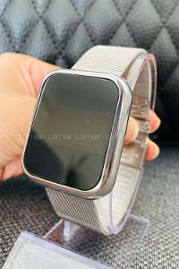 Modalamelif Hasır Kordon Gümüş Led Saat