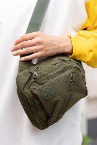 Modalamelif Yan Fermuar Krinkıl Sırt Çanta Haki