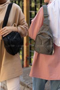 Modalamelif Yan Fermuar Krinkıl Sırt Çanta Siyah