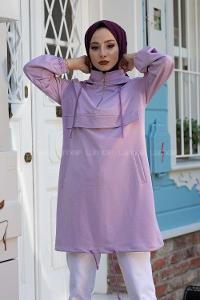 Modalamelif Kanguru Cepli Tunik Lila