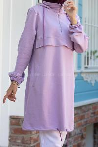 Modalamelif Kanguru Cepli Tunik Lila