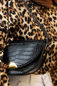 Modalamelif Kapak Kilitli  Desen Çanta Siyah