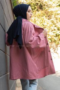 Modalamelif Önü Çıtçıt Düğmeli Ceket Pudra