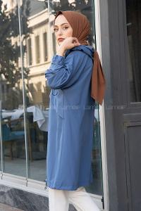 Modalamelif Kapşonlu Hırka İndigo