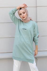 Modalamelif Los Angeles Baskılı Tunik Çağla Yeşili