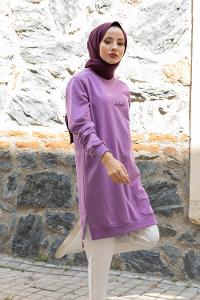 Modalamelif Los Angeles Baskılı Tunik Mor