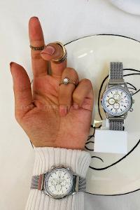 Modalamelif Halka Detaylı Mıknatıslı Hasır Kordon Saat