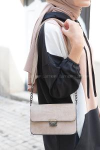 Modalamelif İki Bölmeli Eva Model Çapraz Çanta Vizonrengi