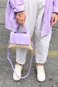 Modalamelif Kapak Renkli Çapraz Çanta Lila