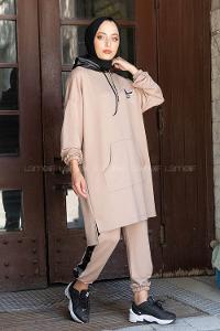 Modalamelif Kapşon Garnili İkili Takım Taş