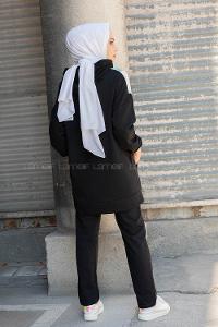 Modalamelif Kapşonlu Garnili İkili Takım Çağla