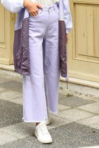 Modalamelif Likralı Culoutte Pantolon Lila