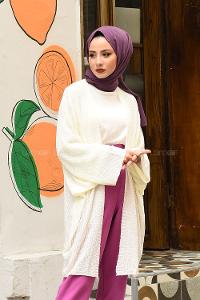 Modalamelif Yarasa Kol Hırka Ekru