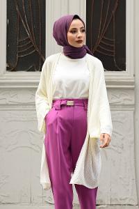 Modalamelif Yarasa Kol Hırka Ekru