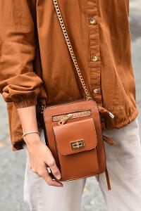 Modalamelif Zincir Askılı Messenger Model Çanta Taba