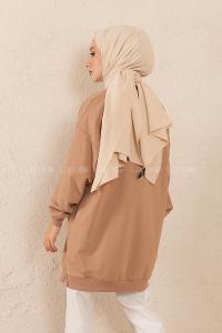 Modalamelif Marilyn Baskılı Sweatshirt Sütlü Kahve