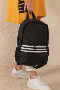 Modalamelif Üç Şeritli Sırt Çanta Siyah