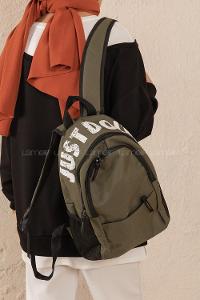 Modalamelif Üst Yazı Baskılı Sırt Çanta Haki