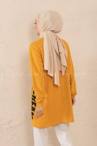 Modalamelif  Yanları Dream Baskılı Sweatshirt Hardal Sarısı