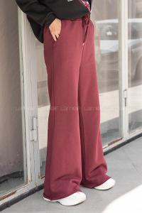 Modalamelif Bel Lastikli Geniş Paça Eşofman Bordo