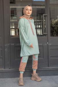 Modalamelif  Garnili İkili Takım Çağla Yeşili