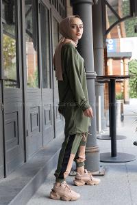 Modalamelif  Garnili İkili Takım Haki