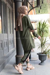 Modalamelif  Garnili İkili Takım Haki