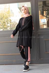 Modalamelif  Garnili İkili Takım Siyah