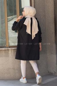 Modalamelif Kapşonlu Hırka Siyah