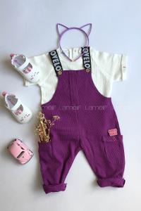 Modalamelif Kız Çocuk Askılı Slopet Mor